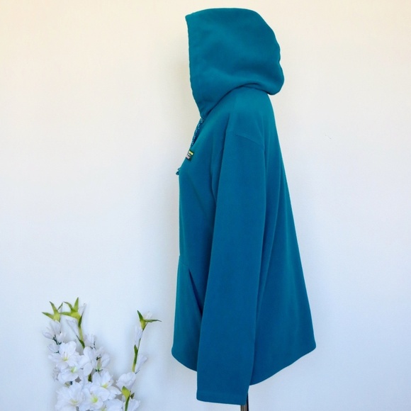 NEW! LL Bean Sweater Fleece Pullover Hoodie Hooded Snap Button SZ S - Picture 2 of 6